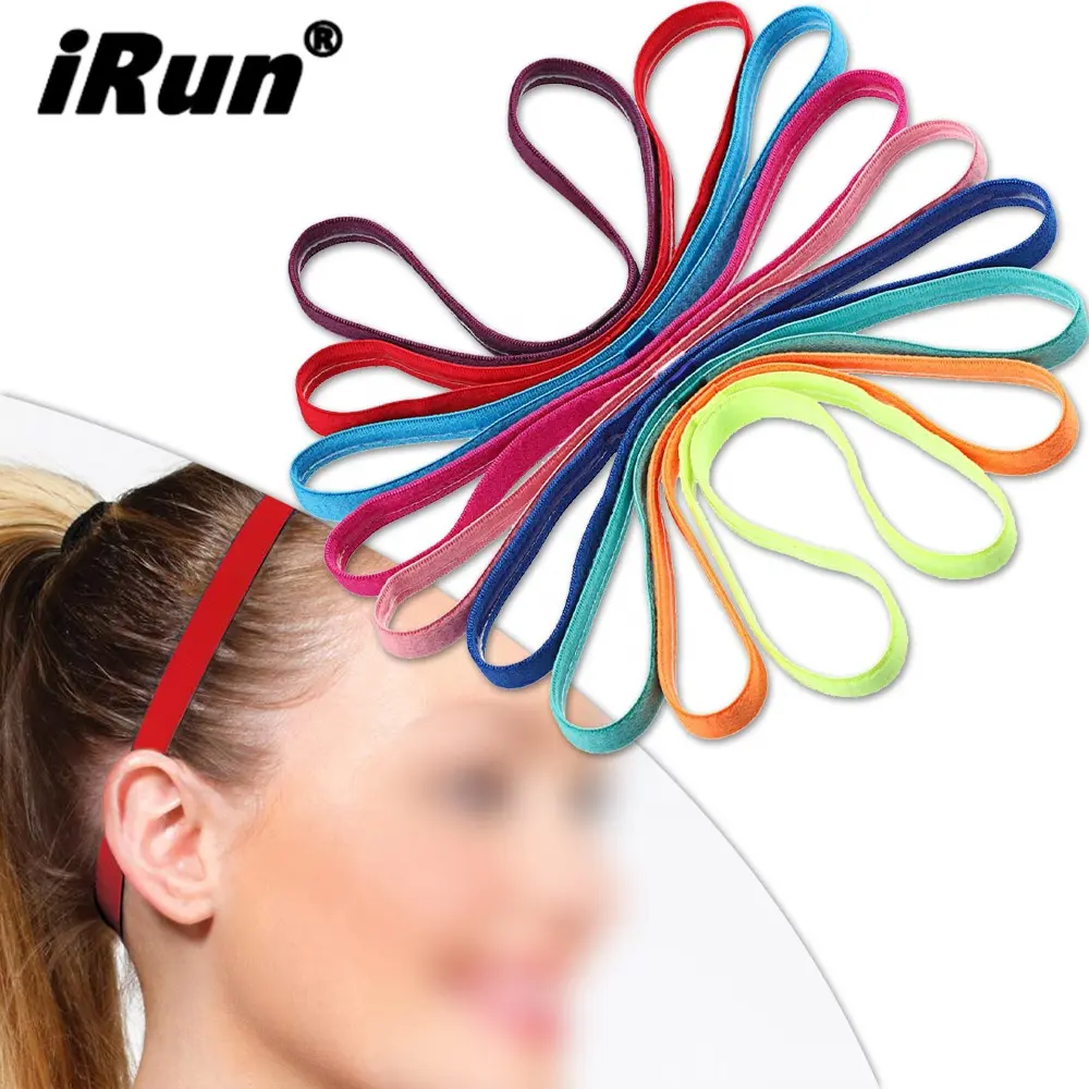 IRun Sport bandeaux de cheveux élastiques fins, bandeau de Softball en caoutchouc antidérapant, accessoires de cheveux pour femmes, bandeaux de Sport élastiques antidérapants