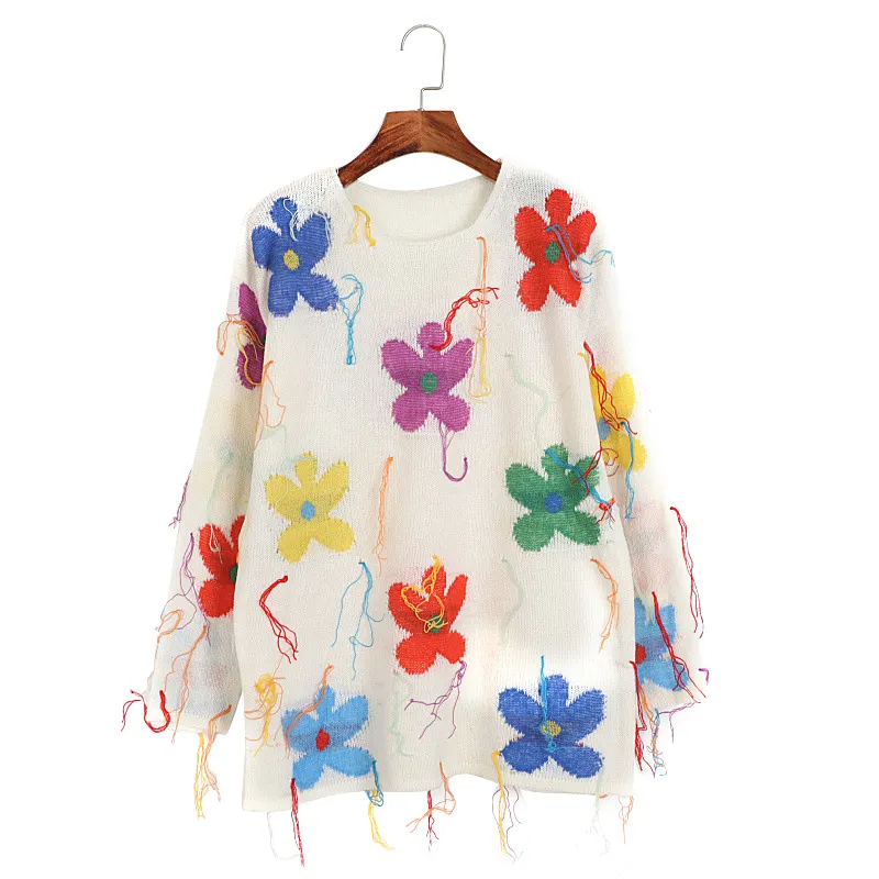 Korea Stil Frühherbst neuen Stil lose Freizeit faul Quaste Blume Mohair Pullover