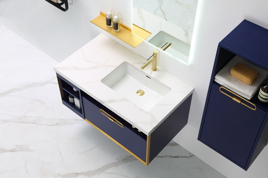 2021french design blue bathroom cabinet wall vanity