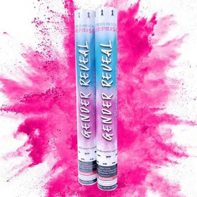 Fournitures de fête surprise couleur sexe révéler papier confettis canon rose bleu tube poudre biodégradable