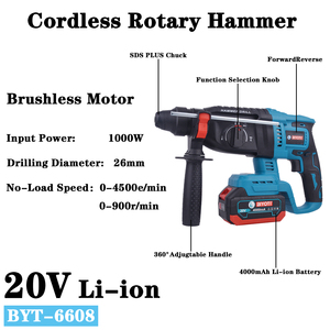 3 trong 1 công cụ điện Combo Set không dây <span class=keywords><strong>ROTARY</strong></span> búa khoan khoan máy công cụ tác động Bộ sạc máy mài góc - Product Image 2