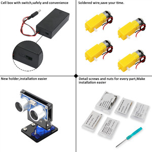 Kit multifunzione per auto Robot 4WD modulo ad ultrasuoni Kit di montaggio per auto Robot per Arduino