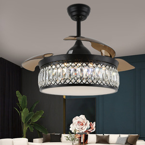 Modern tasarım dekoratif yatak odası fantezi Vintage uzaktan kumanda Led ışıklı tavan fanı - Product Image 5