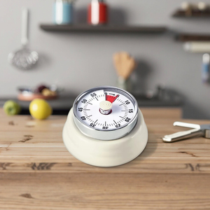 Visualizzato Timer da cucina rotondo promemoria meccanico con aspirazione magnetica in plastica sveglia conto alla rovescia per la cottura - Product Image 5