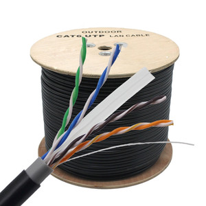 Alta Velocidade <span class=keywords><strong>Cat5e</strong></span> Cat6 Cat6A Cabo Lan Ao Ar Livre 23AWG Par Trançado <span class=keywords><strong>UTP</strong></span> STP SFTP Cat6a 23AWG Cobre Livre 1000ft Cabo Impermeável