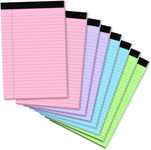 Listas de tareas pendientes Bloc de notas pequeño multicolor Bloc de notas de colores Paquete de 8 almohadillas legales de colores - Product Image 1