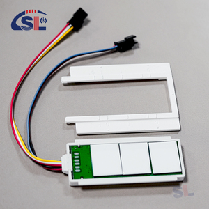 DC12V 5A Tres botones Control de atenuación continuo 2 tiras de luz con función de desempañado Interruptor de sensor táctil de espejo para Baño