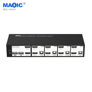 4x2 otomatik HDMI Kvm anahtarı 4K 60Hz çift monitör KVM HDMI genişletilmiş ekran KVM anahtarı 4 2 out dizüstü oyun konsolu için - Product Image 3