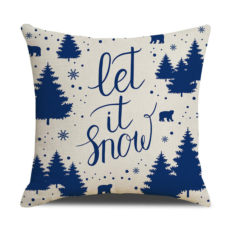 New Style Home Decor Christmas Day Pillow Case Factory Direct Sale Linen Cushion Cover