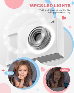 ミニデジタルカメラ48MPデュアルレンズ1080P4Kゲームカメラ子供用ピンク、ホワイト、ブラックのデジタルカメラで利用可能 - Product Image 5