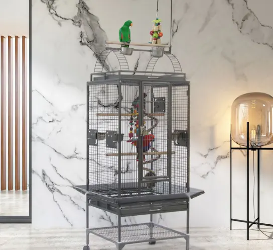 Büyük Metal kuş kafesi standı papağan amerika papağanı Budgie kanarya kuş kafesi
