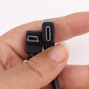 黑色90度角迷你USB 5针公至USB-C 3.1型C公充电数据适配器电缆，用于数码相机 - Product Image 5