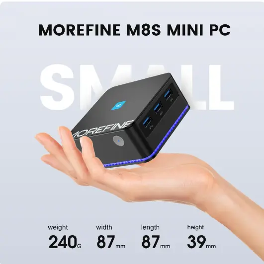 M8S Pocket Mini PC 12. Generation N100 Quad Core Win 11 16GB DDR5 4800MHz Max 2T SSD Gaming PC Büro computer Dual LAN 3x4K WiFi6