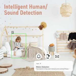 Tuya 4MPワイヤレスベビーモニター温度湿度検出アラーム子守唄歌赤ちゃん泣き声検出屋内Wifiベビーカメラ