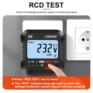 Max Load 250V/13A Digital Socket Outlet Plug <strong>Tester</strong> Meter Detector Analyzer with RCD Test for 7 <strong>Types</strong> Wiring Conditions Test - Product Image 6