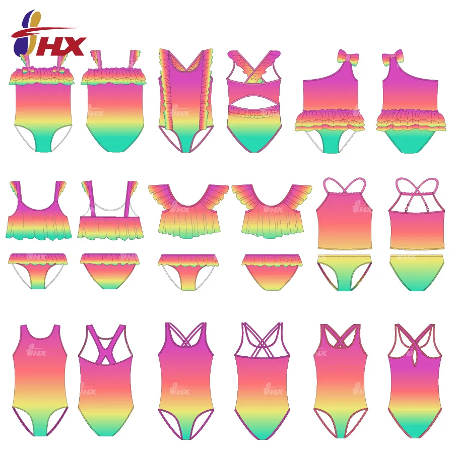 Maillots de bain pour enfants personnalisé design UPF50 +, bikini de natation pour enfants en tissu recyclable, maillot de bain pour bébés et enfants, maillot de bain une pièce pour filles