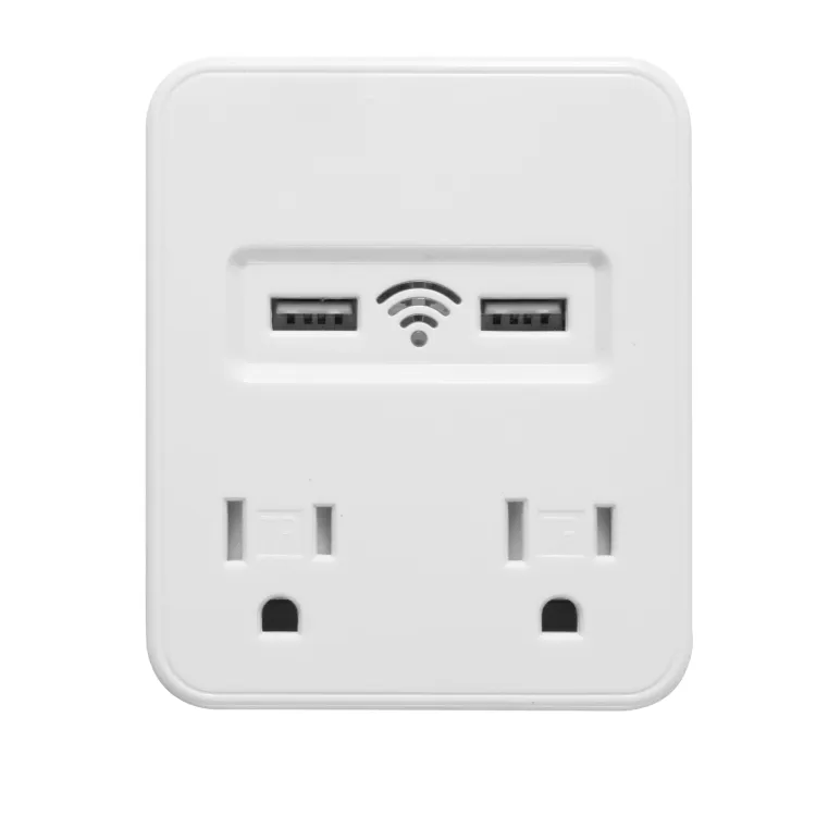 Enchufe de pared inteligente con WIFI, toma de corriente de alta velocidad con USB, ETL, enchufe blanco