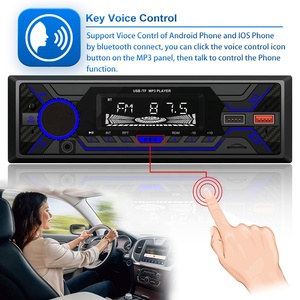 1 Din çift USB/BT/SD ses kontrolü uzaktan kumanda araba Stereo MP3 oynatıcı - Product Image 2