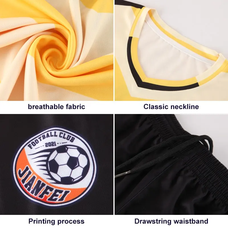 เสื้อฟุตบอลระบายอากาศได้ดีชุดฝึกฟุตบอลเสื้อเจอร์ซี่ย์ฟุตบอลชุด WO-X911มีกระเป๋าดีไซน์เฉพาะตัว