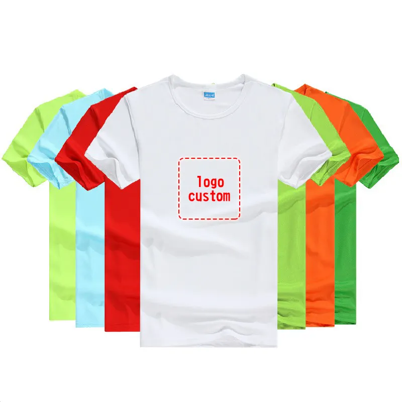 Ucuz özel 100% polyester t-shirt yüksek kalite yuvarlak boyun çabuk kuruyan avrupa tarzı oversizeAmerican boyutu seçim t-shirt