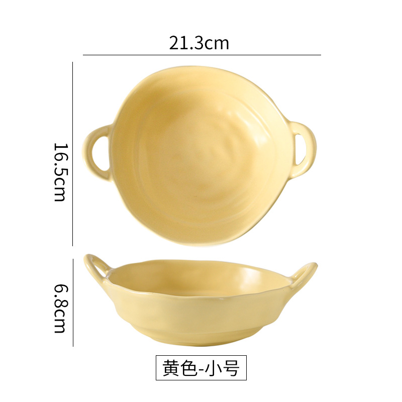 Cuenco pequeño de doble oreja de forma irregular, natillas