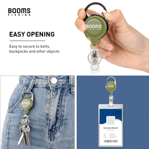 Fly balıkçılık <span class=keywords><strong>Zinger</strong></span> retraktör anahtarlık çıkarıcı kaleci anahtar RG1 geri çekilebilir makara rozet tutucu aracı urgan 2 adet paketi - Product Image 3