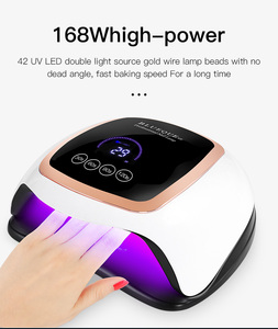הגעה חדשה 168w uv הוביל ציפורן מנורת nuv עם תנועה חישה <span class=keywords><strong>lcd</strong></span> ג 'ל לק מייבש שיער