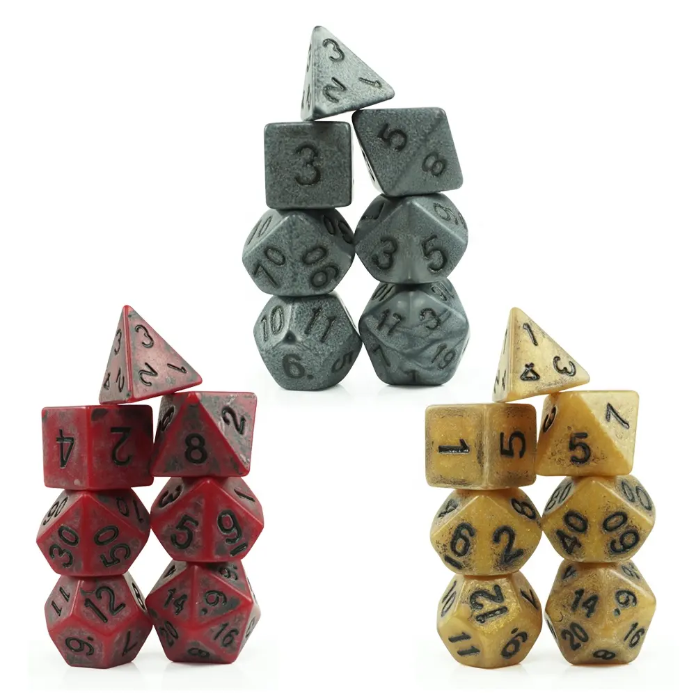 Juego de dados de d & d personalizados, set de dados de golem de arena poliédricos de un solo color, 7 uds, rpg, compatible con mazmorras y dragones, juego de rol