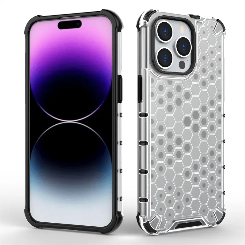 Cho iPhone 15 Pro Max Trường Hợp iPhone 15 Pro Max Bìa Armor PC Chống Sốc Silicone Bảo Vệ Điện Thoại Cover Quay Lại iPhone 15 Pro Max