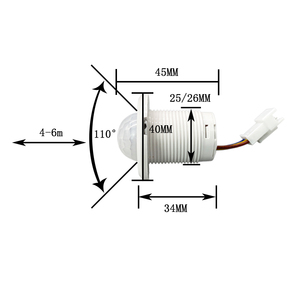 Interruptor de Sensor de movimiento Pir, dispositivo de detección infrarroja, pequeño, ajustable, AC110V, 220V - Product Image 2