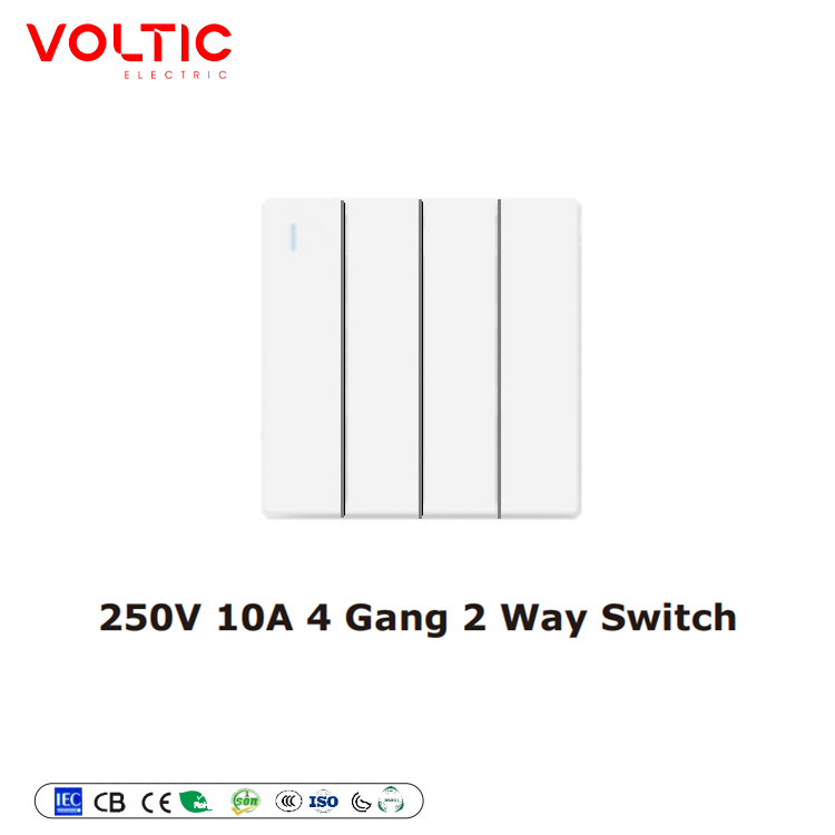 4 gang 2 way plate switch