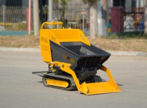 Mini caminhão basculante diesel hidráulico rastreado automático do transportador do basculante 500kg mini para a construção