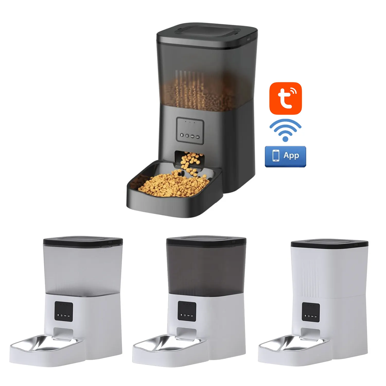 Dispensador de alimentos con grabadora de voz, Alimentador automático para mascotas, 2023 oz de capacidad, 4l, control por aplicación WiFi, gran oferta, 135