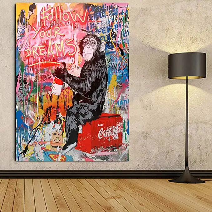 Moderne kinderzimmer wand dekoration Graffiti street art leinwand malerei wand kunst pop kunst druck poster