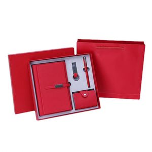 Regalos culturales y creativos de negocios Paquete de cuaderno Titular de la tarjeta Bloc de notas Llavero Juego de cuatro piezas Banco escolar Logotipo en relieve - Product Image 1