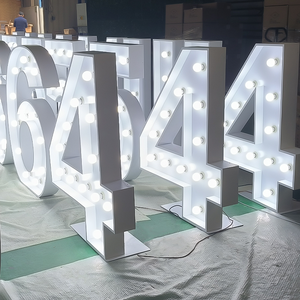 Düğün için kayan yazı harfler 4ft Led numarası özel dev Logo büyük numarası Light up işaretleri açık büyük sayılar için parti - Product Image 1