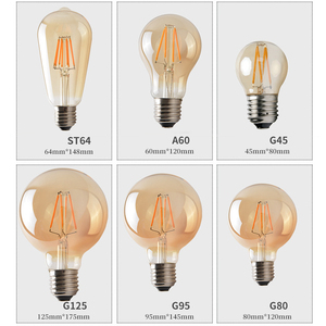 220V <strong>E27</strong> LED Bulb Lamp ST64 G45 G80 G95 A60 <strong>T45</strong> T10 T185 2700K Warm White Light <strong>4W</strong> Restaurant House Vintage Bulb Lamps
