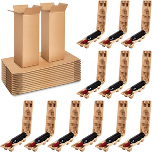 Koruyucu tepsi ile şarap şişesi nakliye kutusu gözlük için tek hareketli kutular 5.1x5.1x15.2 inç - Product Image 1