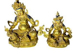 Tượng đồng jambhala vàng và thủ công mỹ nghệ đồng Phật Giáo Ấn Độ, nepalese và Tây Tạng - Product Image 5