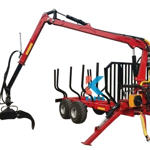 Remolque de troncos a precio de fábrica con grúa, cargador de madera, remolque, máquina de transporte de elevación de madera - Product Image 1