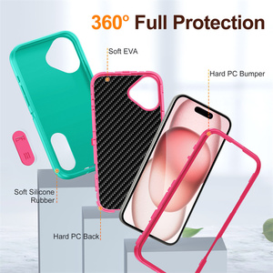 เคสโทรศัพท์กันกระแทกแบบ3 in 1พร้อมขาตั้ง TPU PC Mix และ Match 3 in 1สำหรับ iPhone 13 12 11 Pro Xr X 16 15 14 ProMAX - Product Image 4