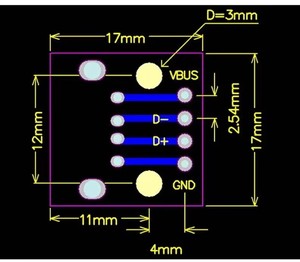 Digitare un adattatore adattatore USB femmina per immergere 2.54MM per connettore Arduino