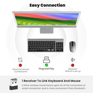 Juego combinado de teclado y ratón inalámbrico de 2,4 Ghz ergonómico ultrafino de venta directa de fábrica para oficina - Product Image 3