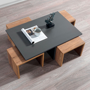 <strong>Rectangular</strong> Coffee <strong>Table</strong> <strong>Nesting</strong> Small <strong>Tables</strong> Combination Small Apartment Living Room Gray Walnut Color Tea <strong>Table</strong> ST-0099 - Product Image 3