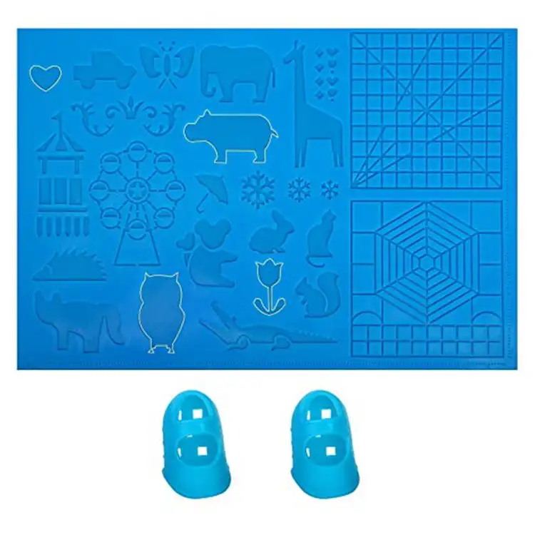 Лидер продаж на Amazon, большой синий прозрачный 3D-принтер, Печатающая ручка, силиконовый коврик, коврик для рисования с 2 захватами для пальцев