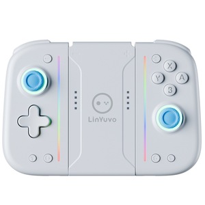 LinYuvo Switch Joy Cons pulsanti meccanici con coperchio posteriore in gomma luci colorate Macro funzione BT Controller di gioco - Product Image 2