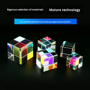 Haoxuan sáu màu kết hợp lăng kính góc phải tùy chỉnh tách quang phổ siêu mịn đánh bóng kính nhiều màu - Product Image 3