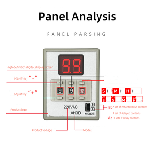 Digital <strong>Timer</strong> with 8 Pin Base, AH3D, 240 VAC Made in China - Product Image 2