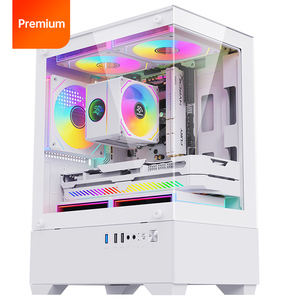 Snowman RGB chơi game Mid ATX tháp máy tính PC trường hợp double side Tempered Glass Bảng điều chỉnh USB3.0 bụi lọc pcle4 chơi game PC Vỏ - Product Image 1