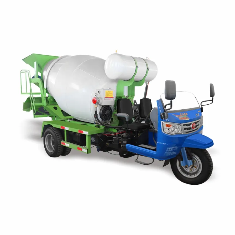 Kendinden yükleme beton harç kamyonu küçük beton mikser kamyonu fiyat üç tekerlekli beton pompası mikser kamyon